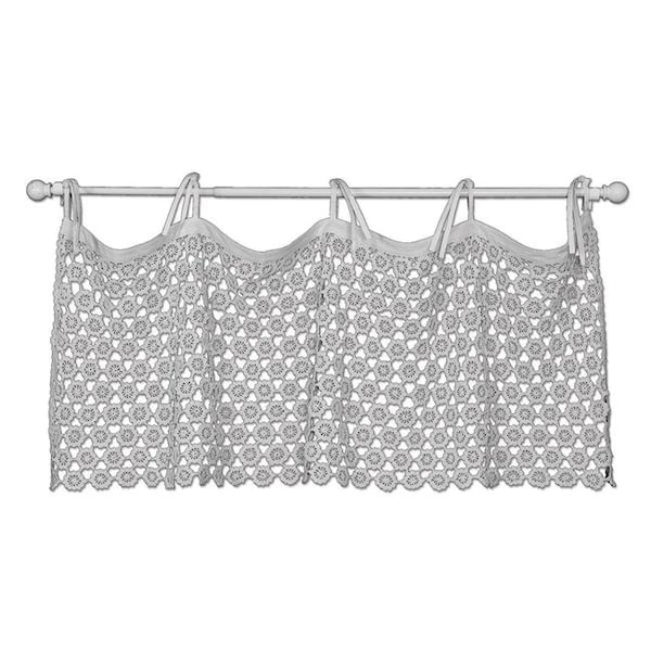 Back2Basics 45 x 16 in. Crochet Envy Valance; White BA309254 - main